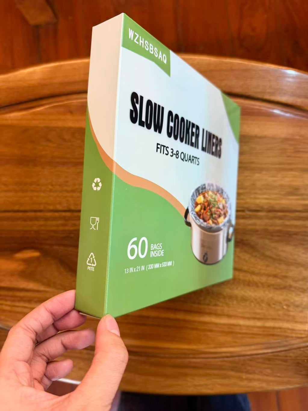WZHSBSAQ Slow Cooker Liners, 60 Cooking Bags, Large Disposable Pot Liner Plastic Bags for 3QT to 8QT Slow Cookers, 13 in. x 21 in.