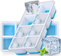 Large Ice Cube Molds, FURNSII 2 Pack Silicone Large Square Ice Cube Trays with Lids BPA Free, Easy-Release & Stackable 1.8'' Big Ice Cube Tray for Freezer Cocktail Whiskey Coffee