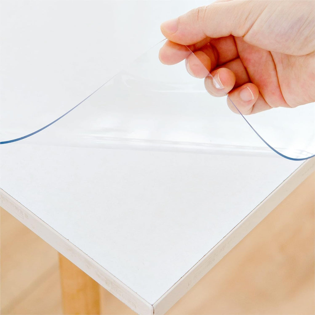 Eisdroma 42 x 102 Inch Clear Table Cover Protector, Clear Table Protector for Dining Room Table, 1.5mm Plastic Table Cover, Waterproof Table Pad for Kitchen, Office