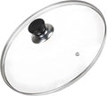 8 Inch Pan Lid, Universal Replacement Pot Lid for Frying Pans, Cast Iron Skillets, Tempered Glass Pan Cover with Steam Vent