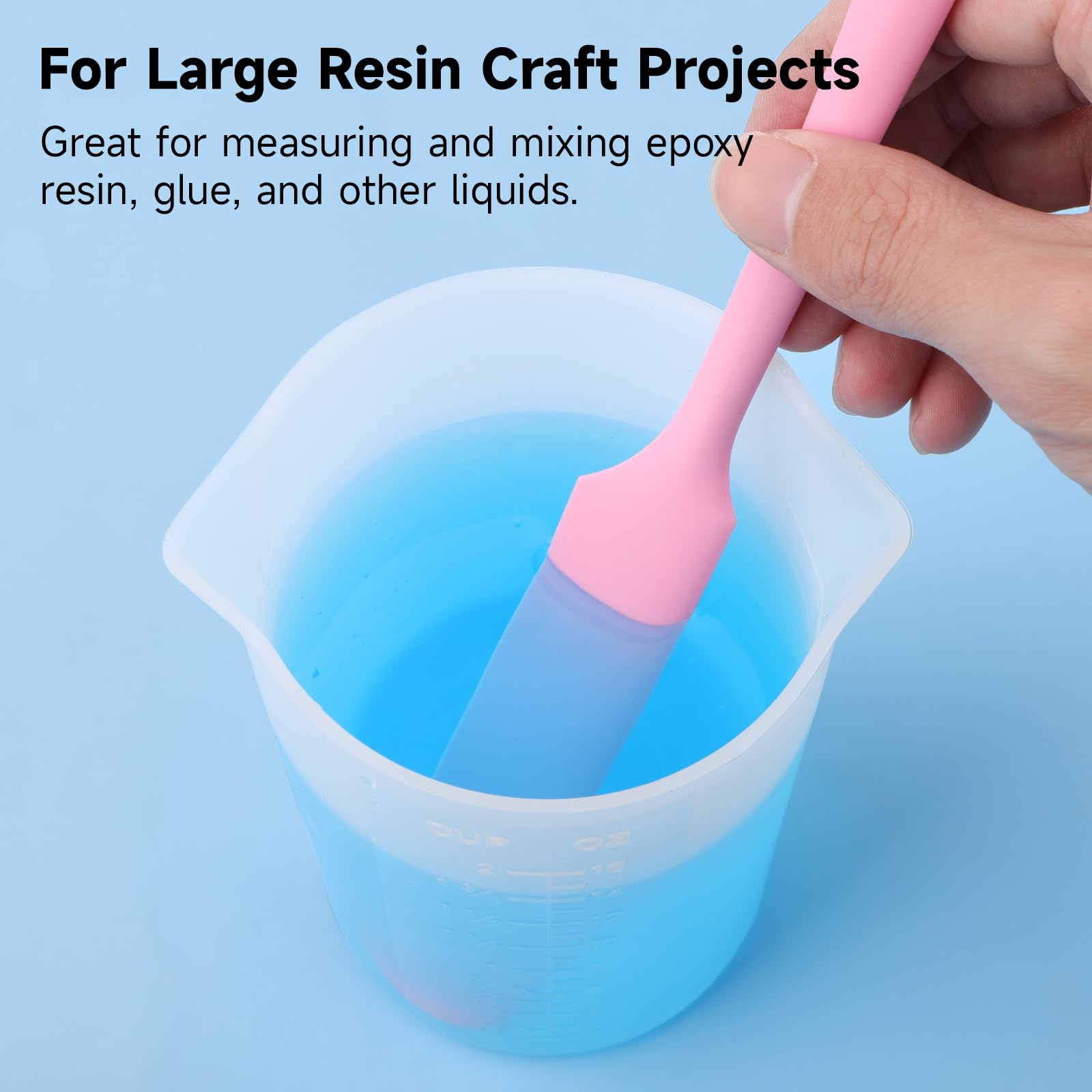 Gartful 450ml Large Silicone Measuring Cups, 15OZ Reusable Squeeze and Pour Resin Cups for Epoxy, Casting Molds, Slime, Craft Art Projects, Cup Making, Waxing, 4 Packs