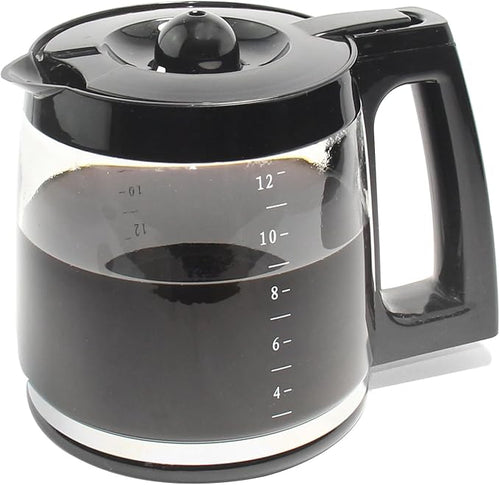 12-Cup Glass Carafe Replacement Compatible with Hamilton Beach Coffeemaker Models 46310, 49976, 49966, 49350, 49957, 49954, 49933, 49980A, 49980Z, 49983, 49618, 46300, 49950