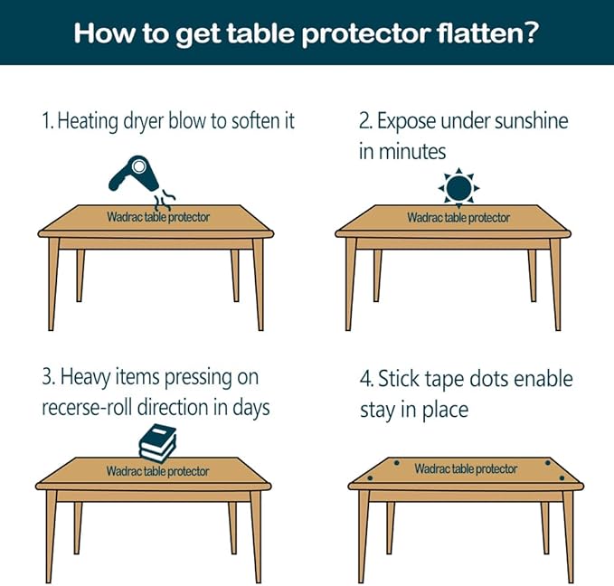 Clear Plastic Table Protector 40x42 Vinyl Tablecloths Dining Room Living Coffee Table Cover Mat Easy Clean Waterproof Wipeable Protective Glass Desktop Topper Transparent Rectanglar Screen Protection