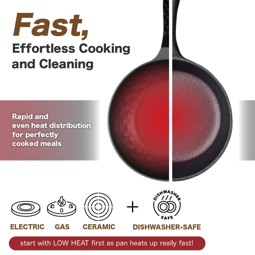 Diamond X Premium Non Stick Wok Pan with Lid - 11" Large Flat Bottom Chinese Wok - Woks & Stir-fry Pans Nonstick - Titanium-Coated 8-Layered Korean Engineered Skillet for Frying, Oil-Free, PFOA-Free
