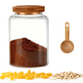 OULOVECO Glass Storage Jar with Lids Thicken Glass Coffee Canister Borosilicate Glass Food Containers for Spice Ground Nut Pasta Sugar Candy Tea (1200ml/40oz-1pack-with spoon)
