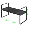 SOFRON Expandable Storage Shelf, Stackable Organizer Rack, Black Small 1 PK