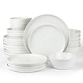 Famiware Mars Stoneware Dinnerware Set for 8, White