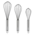 NileHome Stainless Steel Whisk Set 8" 10" + 12" Semi-Automatic Rotary