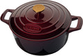 La Cuisine Enameled Cast Iron Dutch Oven Casserole Pot with Golden handle for Lid, Internal Matte Black Enamel Coating, 6.5 QT 11" / 28cm Ø, Oven-Safe 550°F/276°C, Cranberry