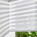 Persilux Cordless Zebra Blinds for Windows Free-Stop Roller Shades (71" W X 72" H, Grey) Dual Layer Light Cintrol for Day and Night, Light Filtering Sheer Shades for Home, Easy to Install