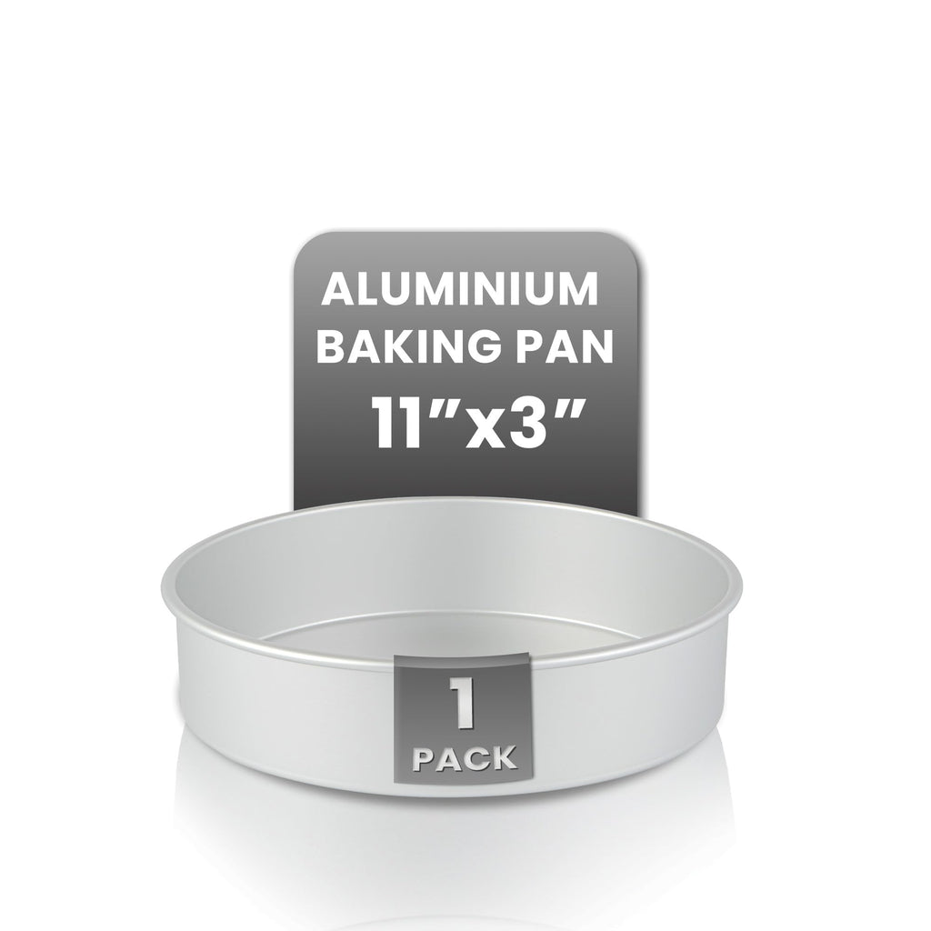 Restaurantware-Met Lux 12 x 3 Inch Straight-Sided Baking Tin, 1 Round Cake Pan - Oven-Ready, Freezable, Anodized Aluminum Round Baking Pan, Greaseproof, For Layer Birthday Cake