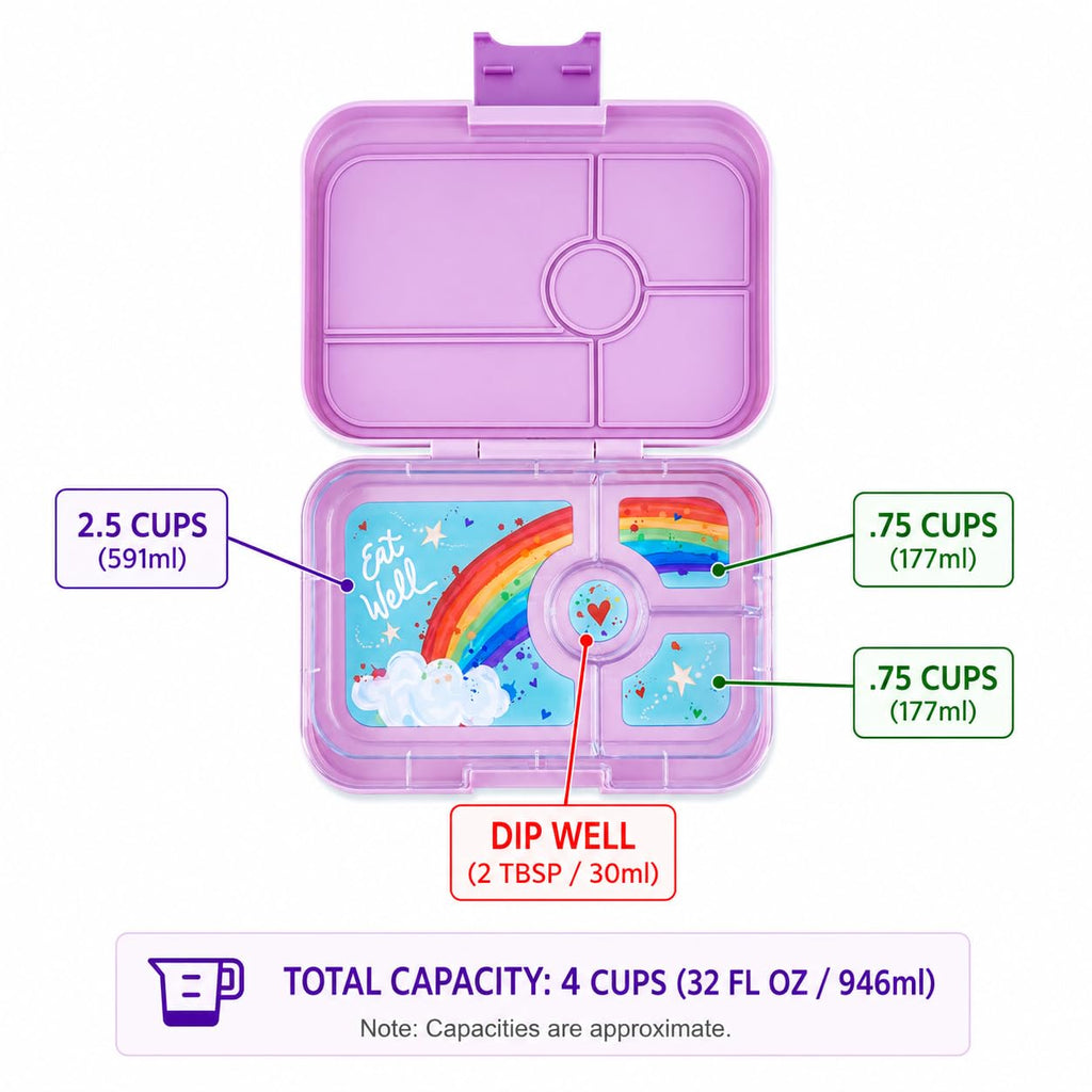 Yumbox Tapas Leakproof Bento Box, 4 Compartments, Seville Purple