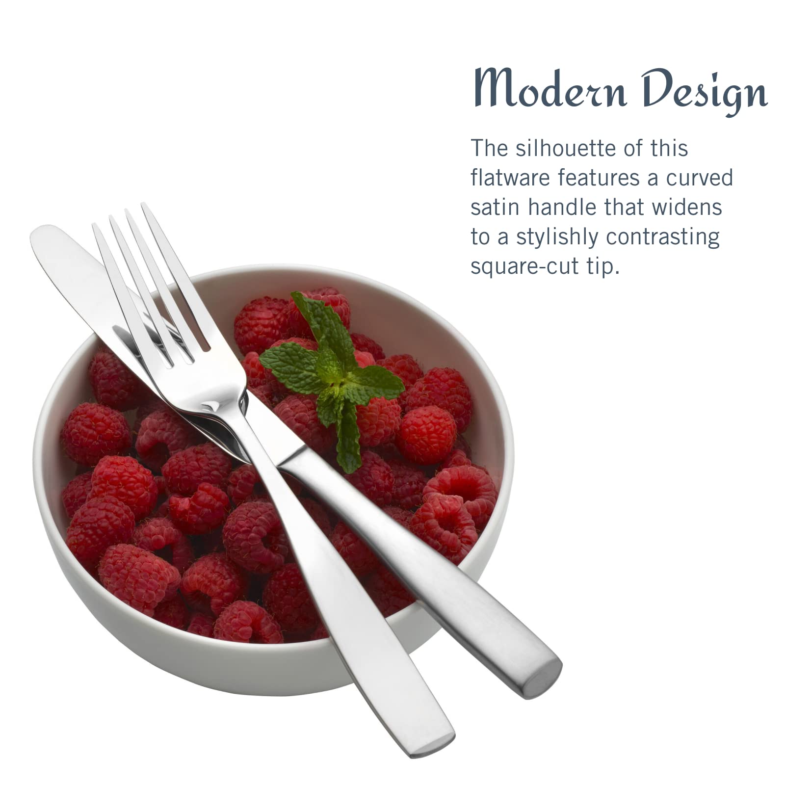 Mikasa Satin Loft 65-Piece Flatware Set, Service for 12, 18/10 Stainless Steel Silverware with Satin Finish, Includes Serving Utensils, Dishwasher Safe