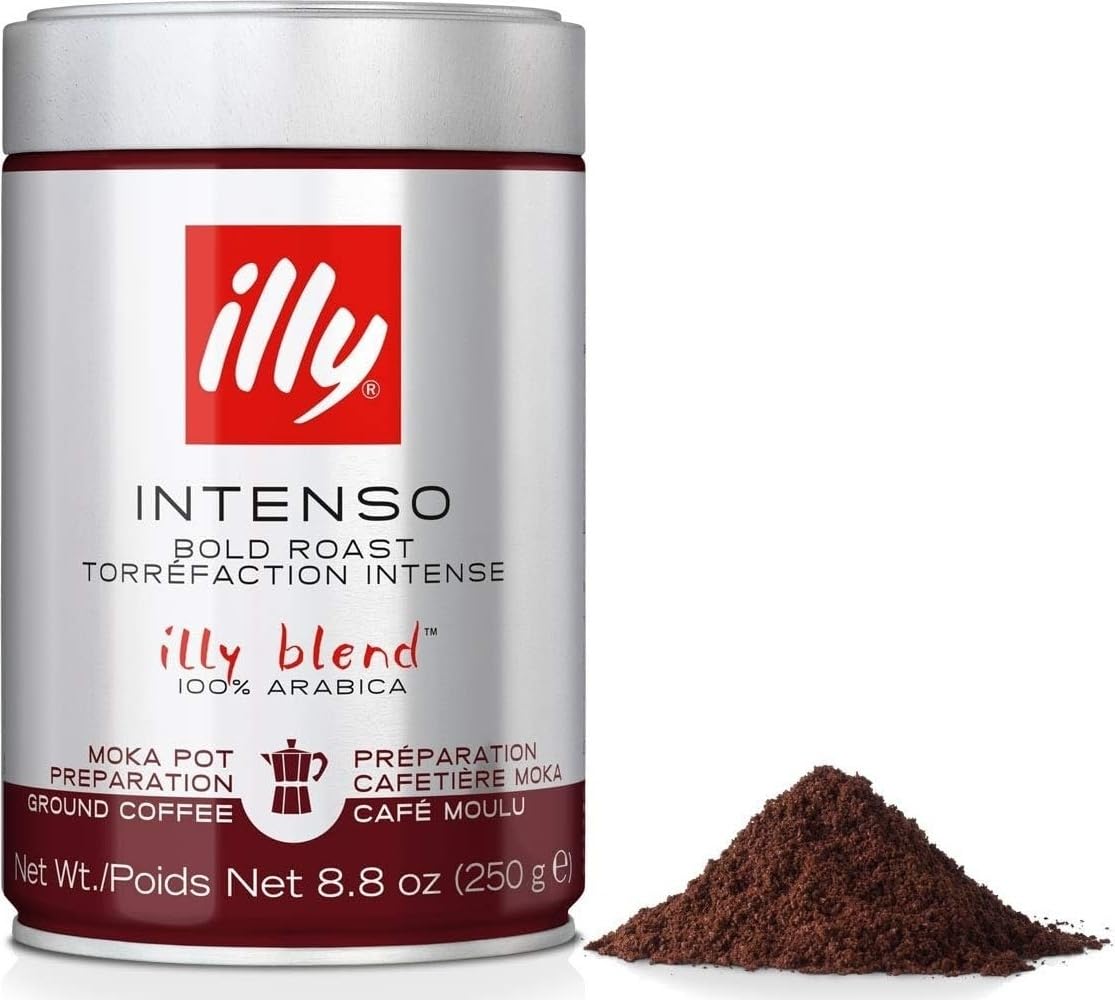 illy Ground Moka Coffee, Classico Medium Roast, 8.8 oz