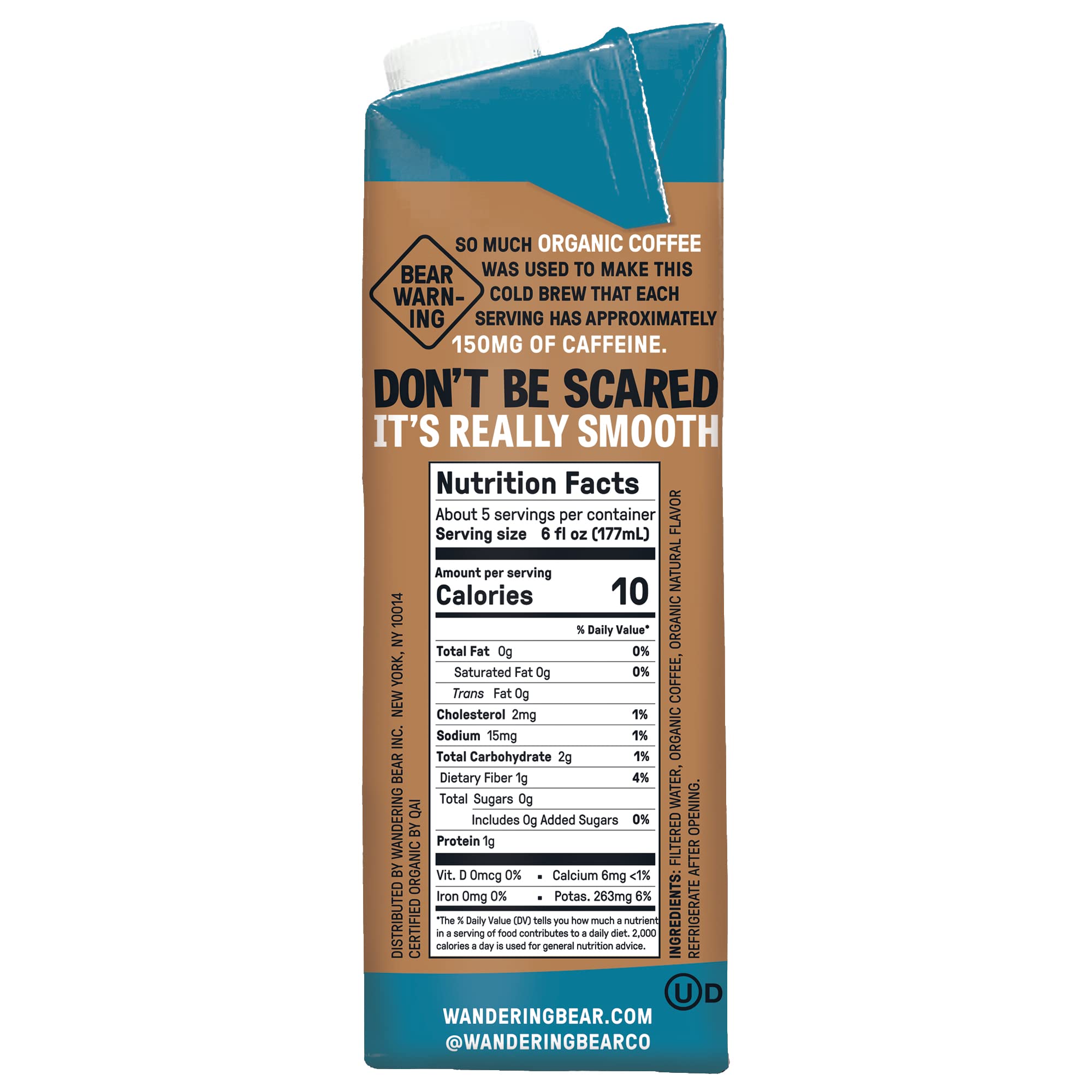 Wandering Bear Organic Cold Brew Coffee Variety 3 Pack - 32 fl oz Each