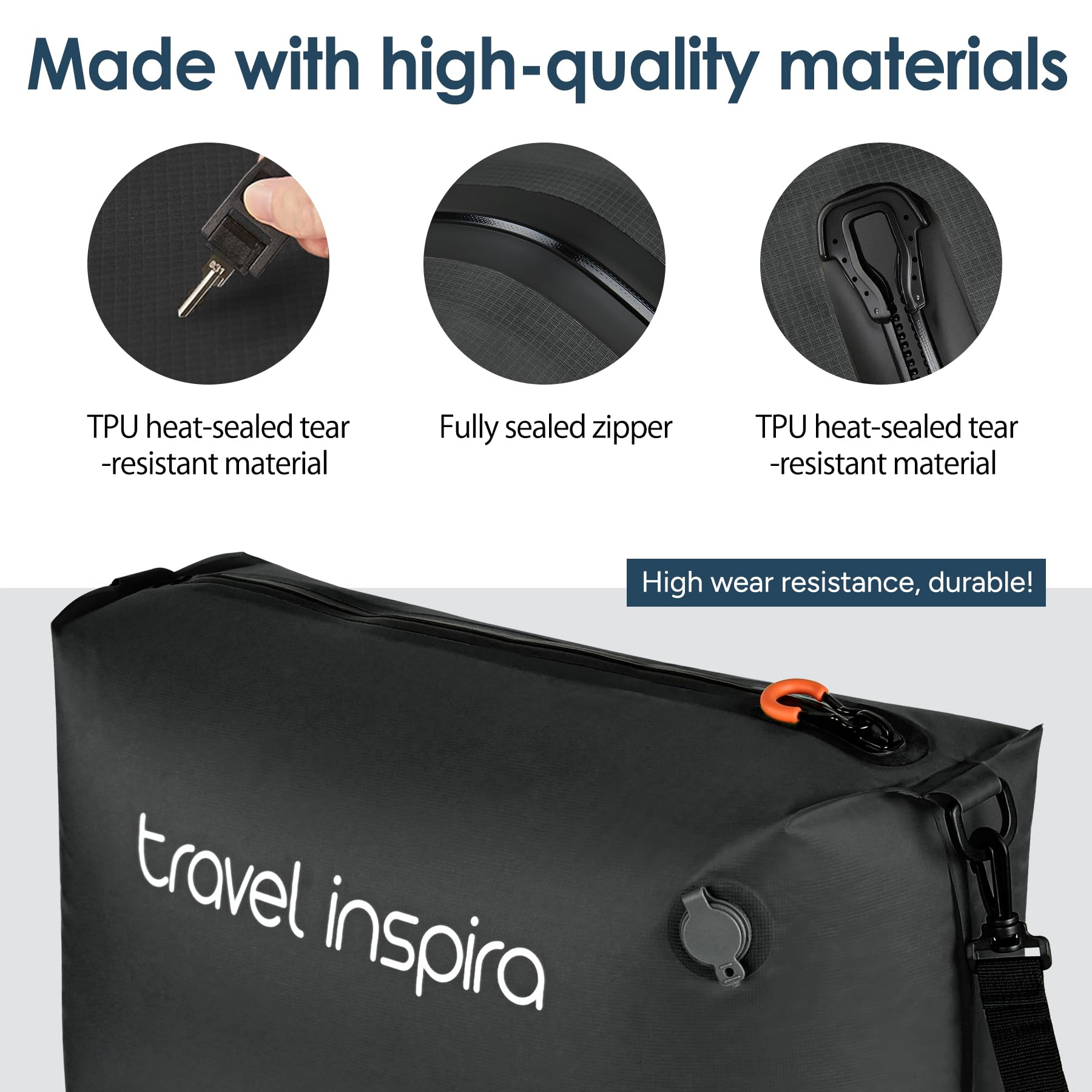 Compression Packing Cube with Electric Pump, Waterproof Travel Storage Bag