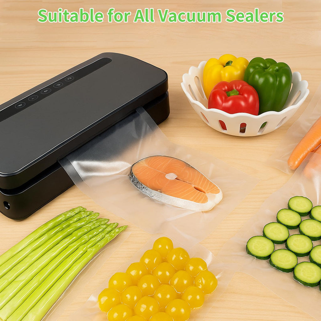 MakMeFre 8Pack Vacuum Sealer Rolls 8"/11"x16.5' BPA Free Storage Bags
