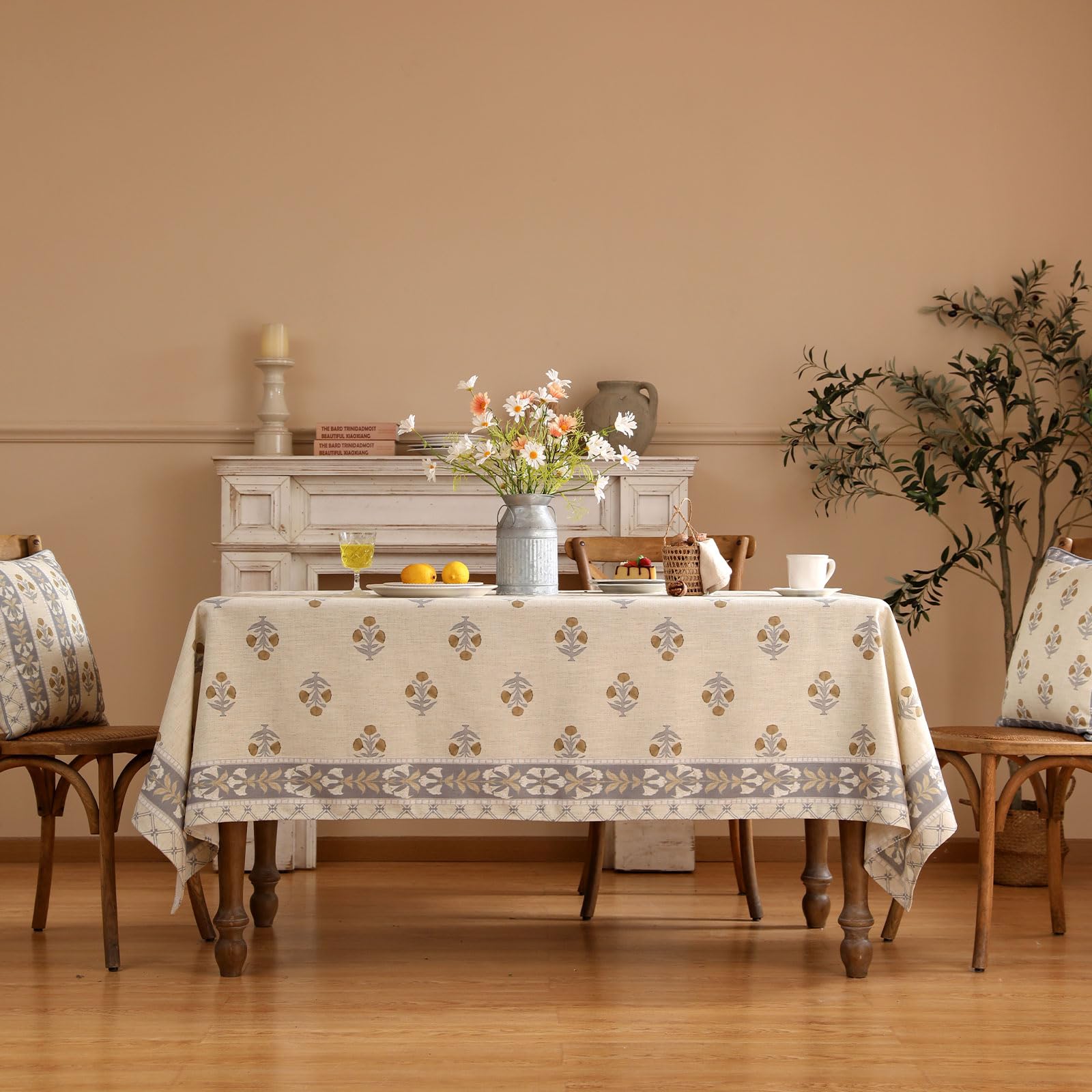 patdrea Vintage French Linen Tablecloth,Rectangular,110"x63"-Istana A