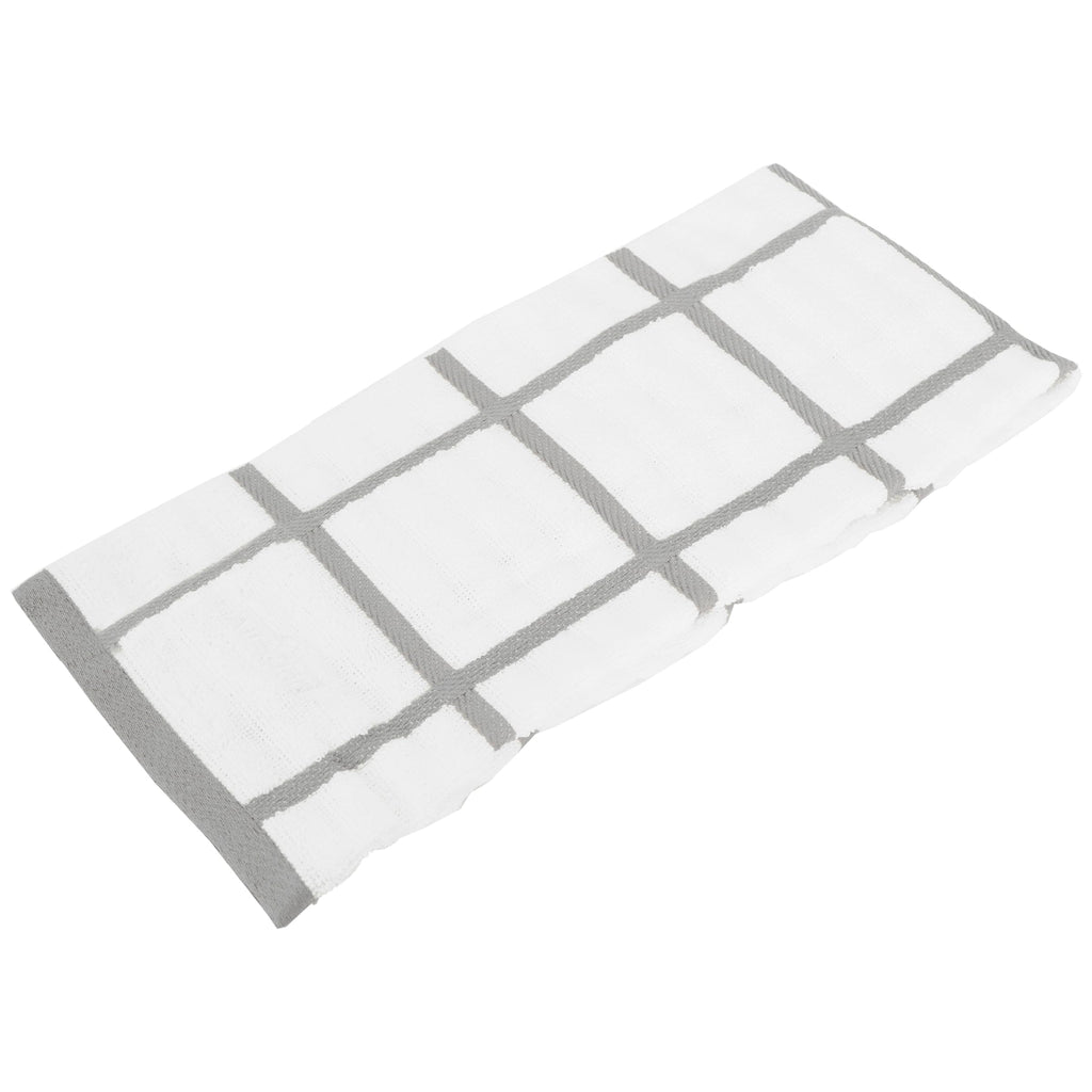 All-Clad Checked Kitchen Towel: Highly Absorbent, Super Soft Long Lasting - 100% Cotton, 17"x30" Tea Towel for Cleaning & Drying Dishes, Pans, Glassware, or Countertops, (1-Pack), Titanium Gray