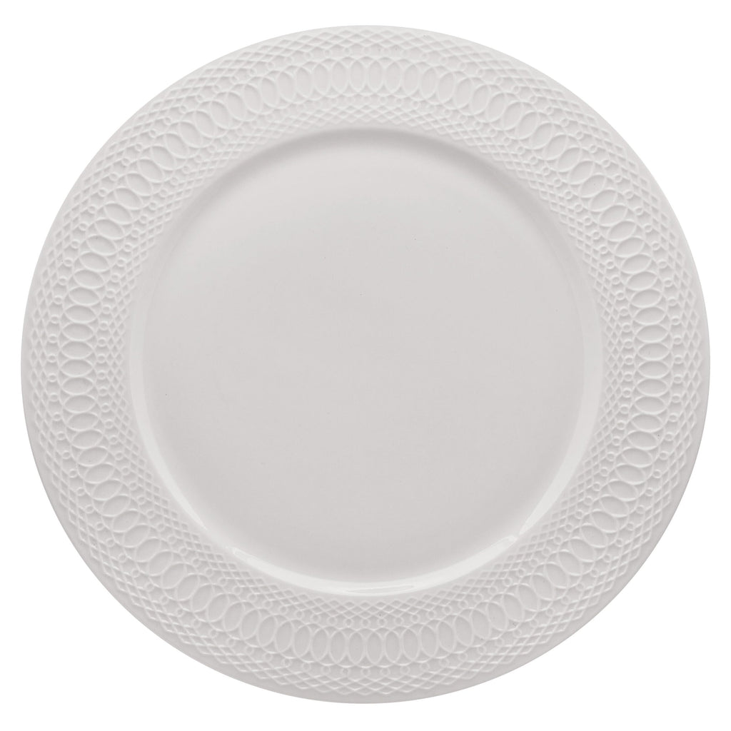 Mikasa Levi 40 Piece Bone China Dinnerware Set, Embossed Plates Bowls, Chip-Resistant, Lightweight, Elegant and Durable, Service for 8, White
