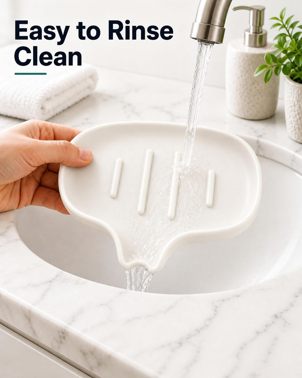 3 Pack Soap Bar Holder, AIMAIAIMAI Self Draining Soap Dish, Quick Drainage, Soap Dishes for Bathroom, Shower, Silicone Soap Tray for Kitchen, Dishwasher Safe (White)