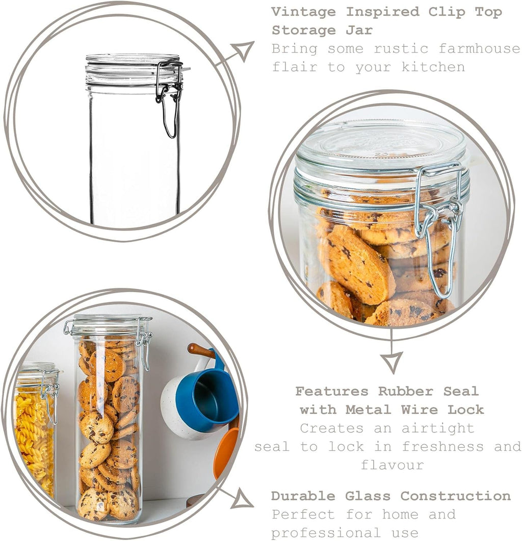 Bormioli Rocco Fido Cylinder Jar 33.75 oz - Clear, Set of 2