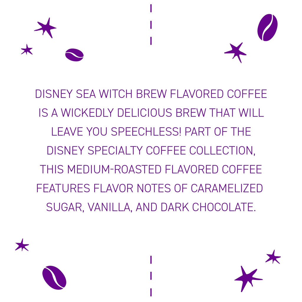 Joffrey's Sea Witch Brew - Disney Flavored Coffee, Notes of Caramelized Sugar, Dark Chocolate, Vanilla, Medium Roast, Brew or French Press (Ground, 11oz)