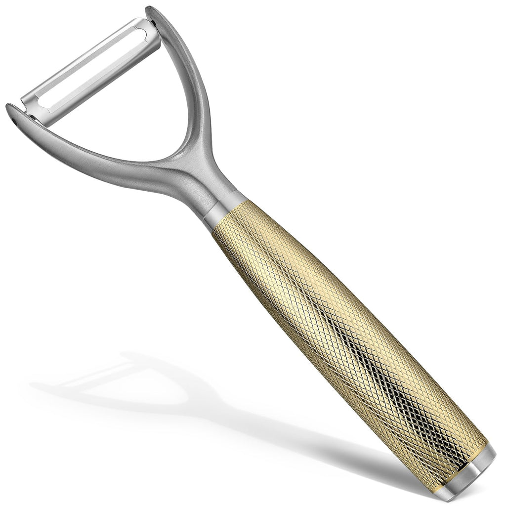 KULUNER Luxury Y-Type Vegetable Peeler – 24K Gold Plated Handle, 304 Stainless Steel Ultra Sharp Blade, Ideal for Potatoes, Apples, and Other Fruits & Vegetables