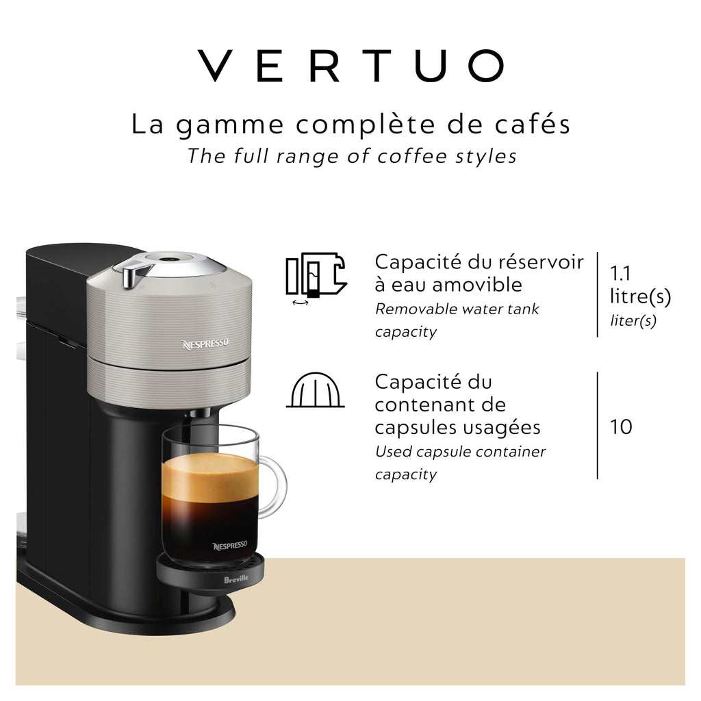 Nespresso Vertuo Next Coffee and Espresso Maker by Breville, with Aeroccino Milk Frother