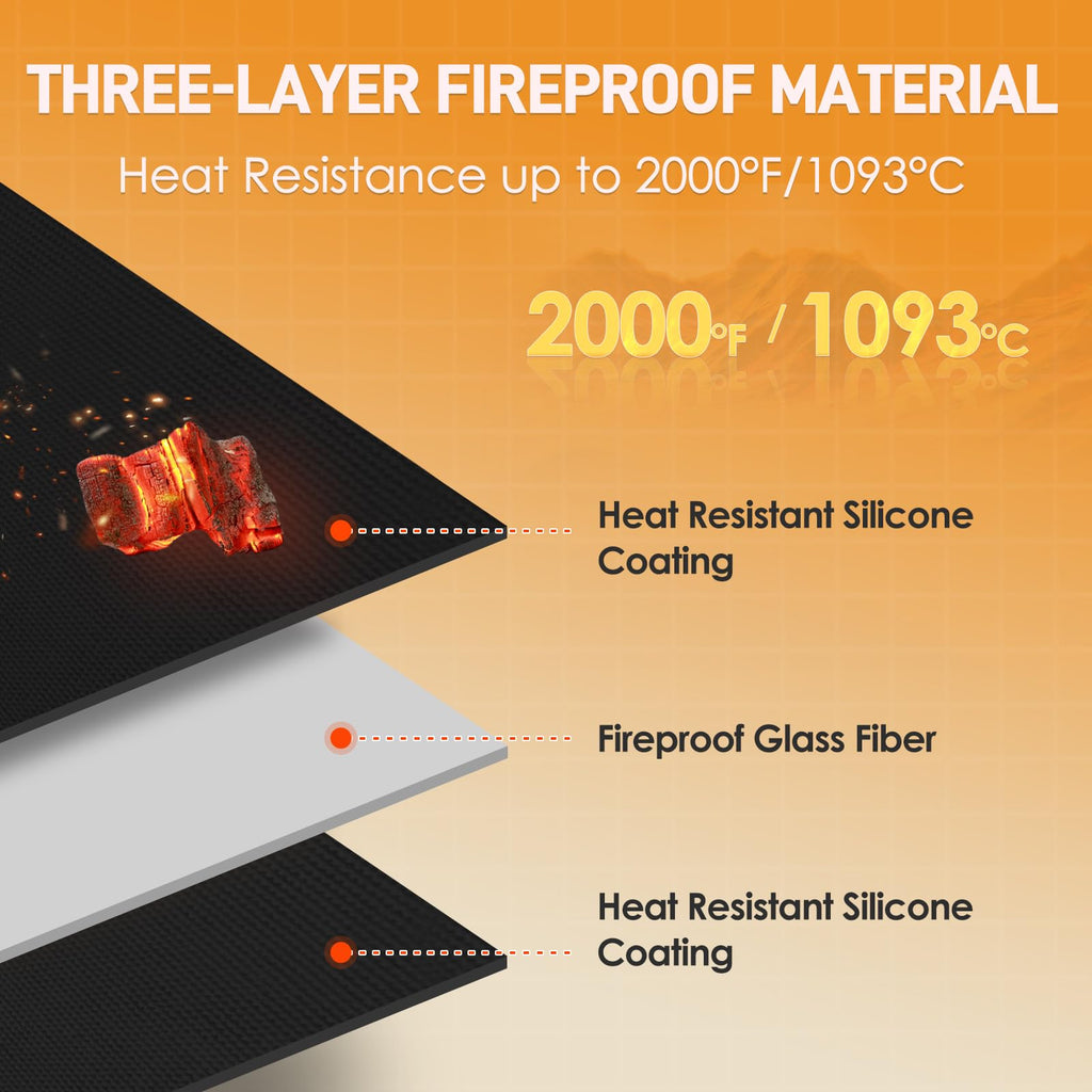 TOHONFOO Large Grill Mats for Outdoor Grill Deck Protector 90 x 48 x 0.04in