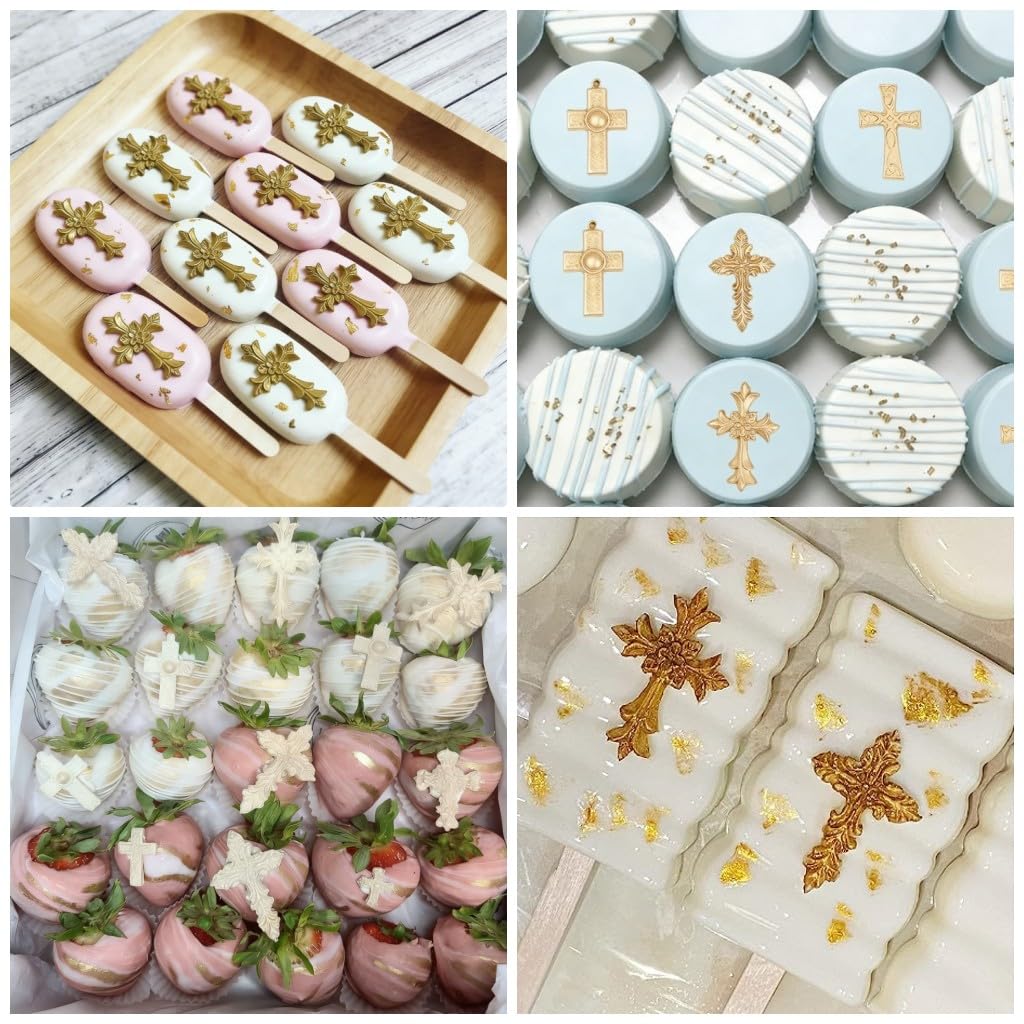 Cross Molds Silicone Fondat Cake Chocolate Mold 2pcs for Baptism Party Supplies