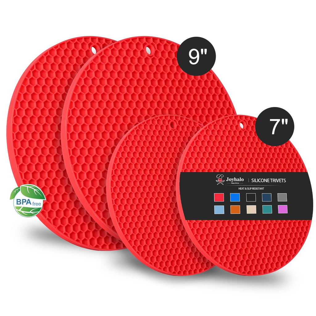 Joyhalo 4 Pack Silicone Trivet for Hot Dishes