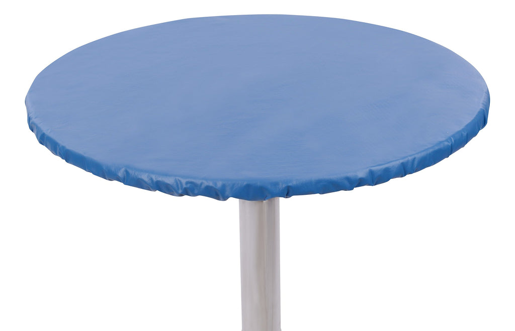 Yourtablecloth Heavy Duty Vinyl Round Fitted Tablecloth (Table Cover) with Flannel Backing Vibrant Colors Elasticized Tablecloth Great for Indoor and Outdoor Dining and Playing Cards 36” Royal Blue