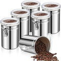 Lallisa 3 Pcs Stainless Steel Canisters 62 oz Stainless Steel Containers with Lids Food Storage Container with Airtight Clamp Lid Coffee Containers for Tea Sugar Coffee Flour Kitchen Counters