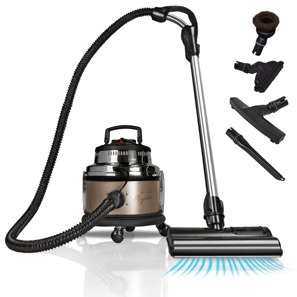 Filter Queen Majestic Surface Cleaner, Bronze, Canister Vacuum with Bagless Cyclonic Action, The Ultimate All-in-One Cleaning Machine