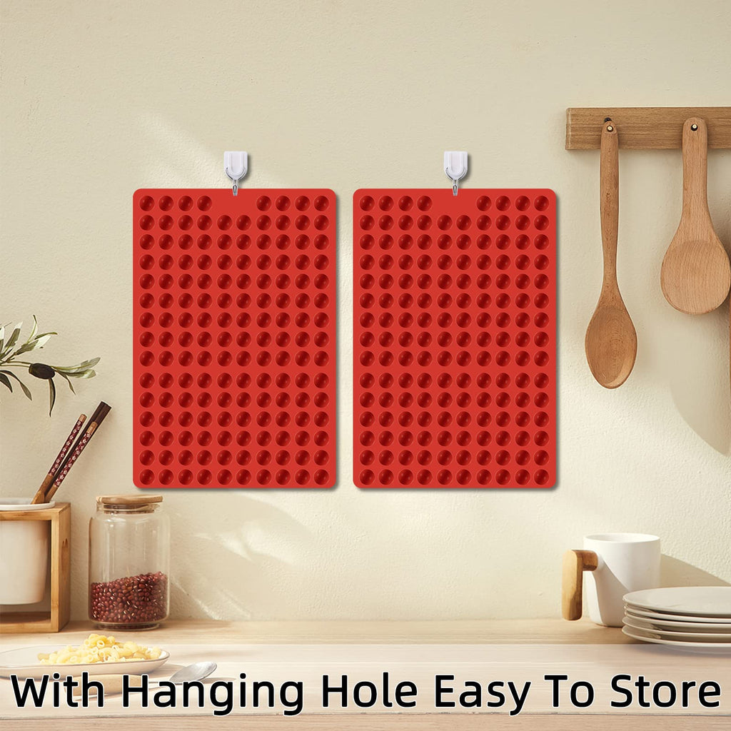 2 PCS Mini Silicone Molds, Dog Treat Molds,296 Cavity Mini Round Non-Stick Silicone Molds for Baking Biscuits, Cookie, Candy, Chocolate, Jelly Pet Dog Treats Mold (Mini Round)