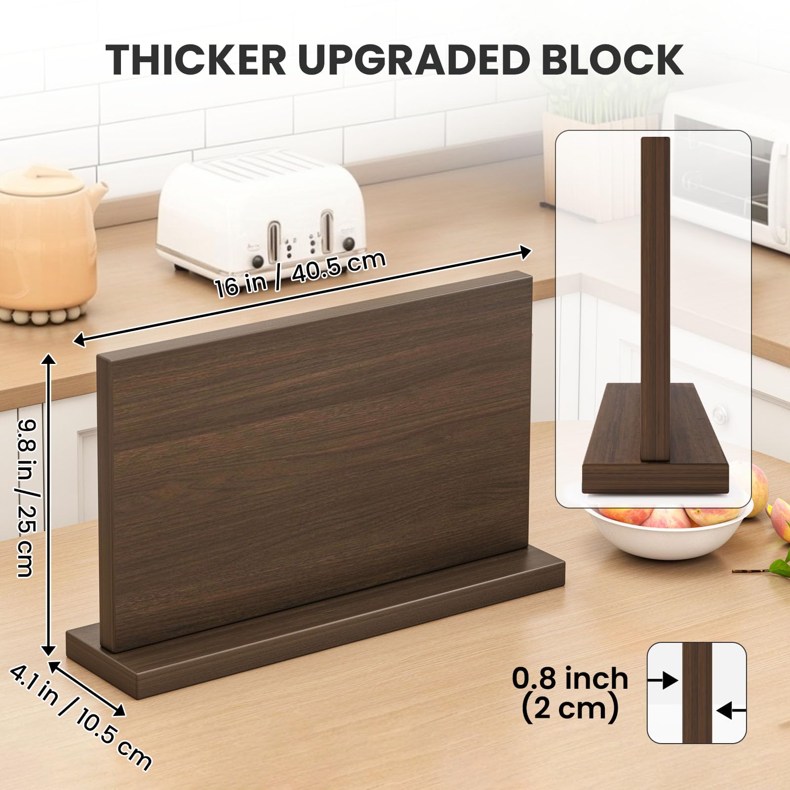 THMINS Large Magnetic Knife Holder, 16 x 9 Inch Magnetic Knife Block