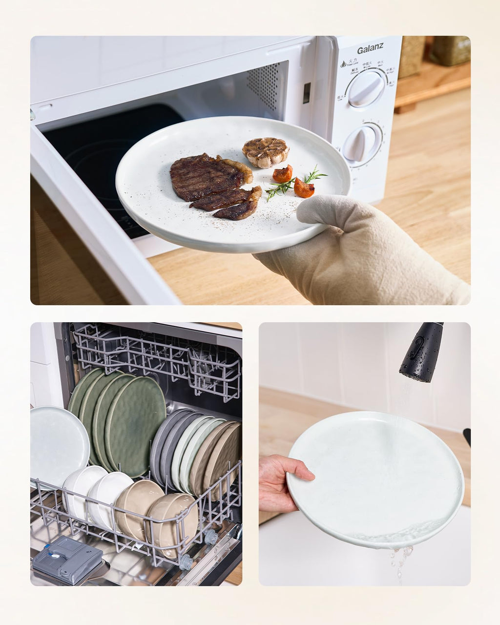 Famiware Mars Stoneware Dinnerware Set for 6, White