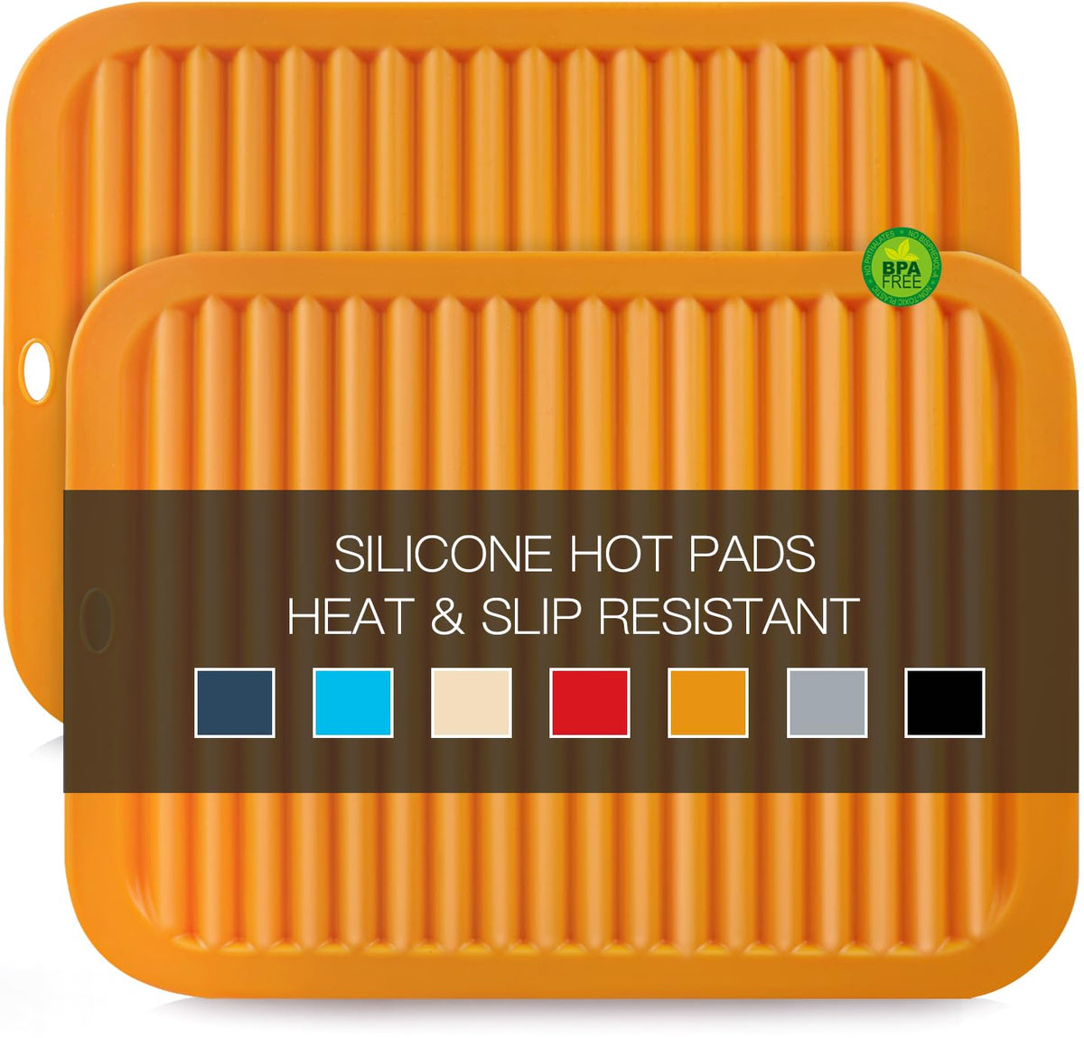 Silicone Trivets for Hot Pots and Pans, 3 Pack Heat Resistant Pot Holders for kitchen Large Silicone Trivet Mat for Hot Dishes, Black Hot Pads for Kitchen Counter, Hot Mats Spoon Rest, 9 * 12 Inches