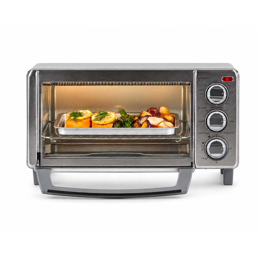 BLACK+DECKER 4-Slice Toaster Oven with Natural Convection, Stainless Steel, TO1760SS (TO1760SST-1)