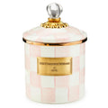 MACKENZIE-CHILDS Enamel Canister, Small, Pink-and-White Rosy Check