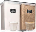 WHITE FEATHER SUPPLIES 2 PC [7 Qt / 6.5L / 220 Oz] Large Food Storage Containers with Lids Airtight - BPA Free Clear Plastic Kitchen and Pantry Storage Containers for Cereal, Flour, Sugar, Rice