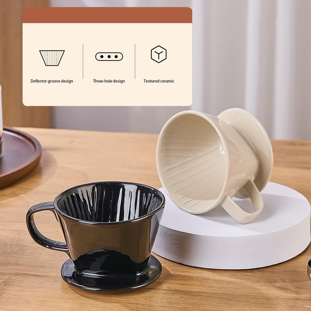 Marirao Pour Over Coffee Maker, Single Cup Coffee Dripper, Manual Porcelain Slow Brewing Accessories for Travel, Camping, Office, Home, Cafe, Coffee Gifts (White, Medium)