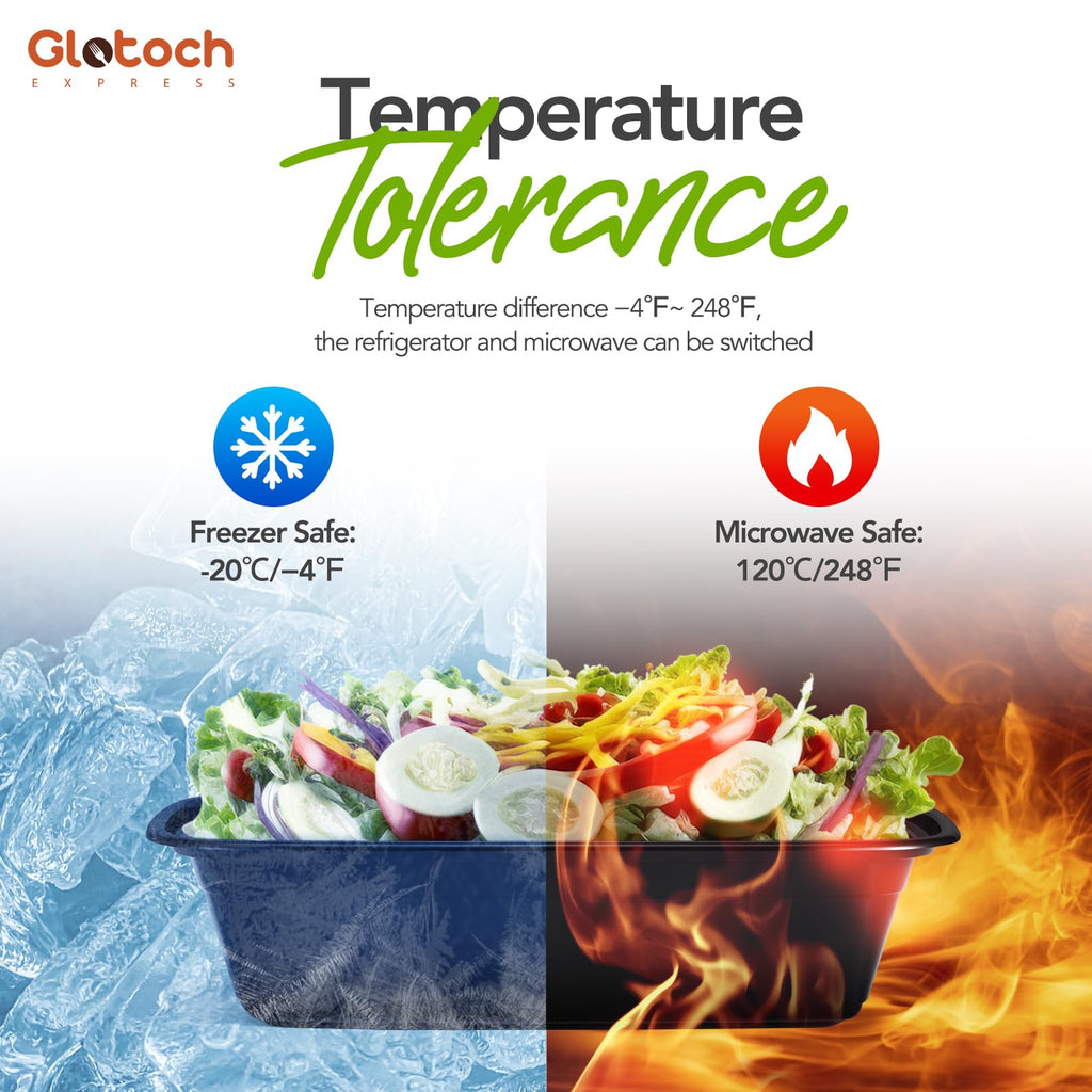 Glotoch Meal Prep Containers with Lids, 24 oz, 50 Pack (100-Piece)