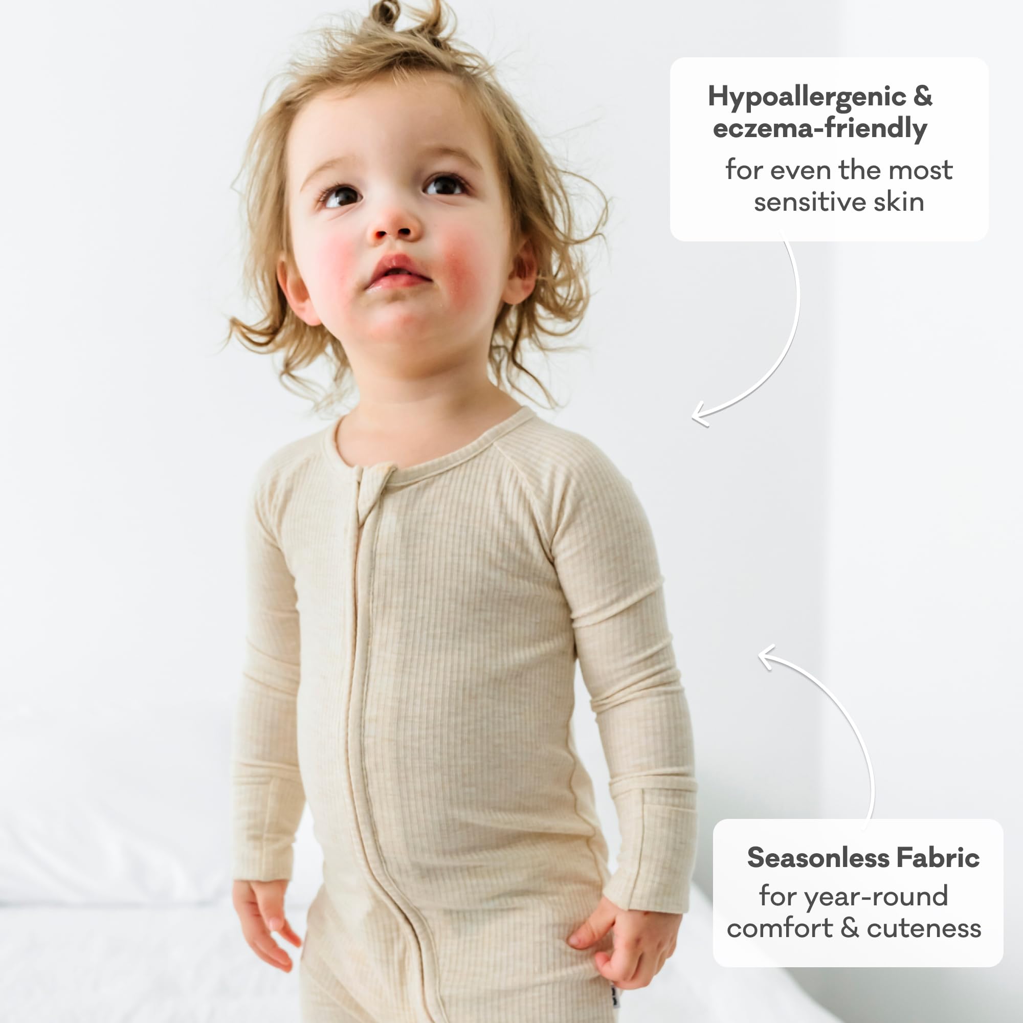 Little Sleepies Baby Pajamas, Heather Oatmeal, 2T