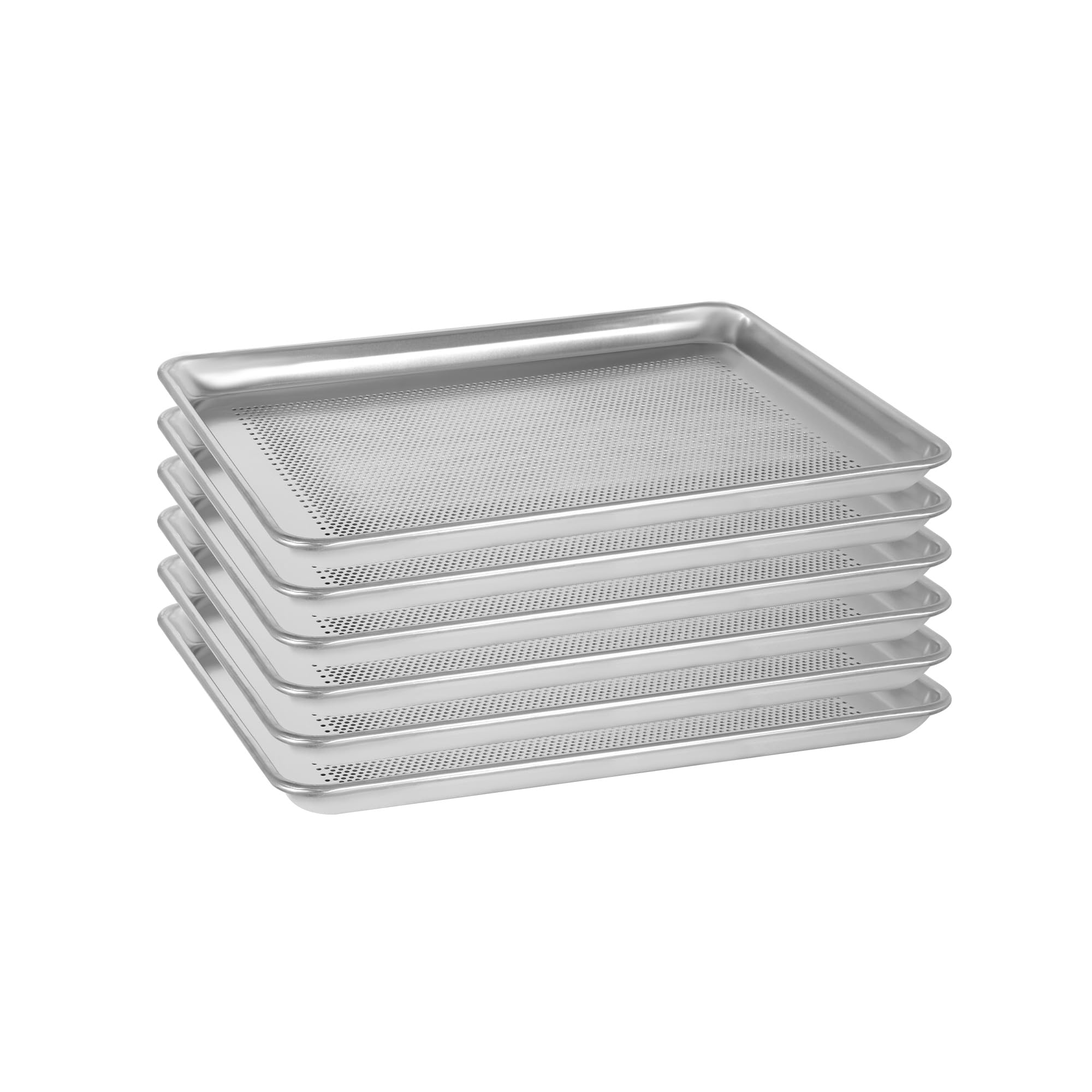 STEELUS 6 Pack Perforated Half Size Aluminum Baking Sheet Pans, 18"x13"