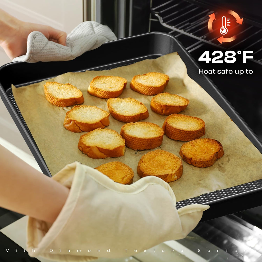 12-Piece Nonstick Bakeware Set, Stackable Non Toxic Baking Pans Set - Black