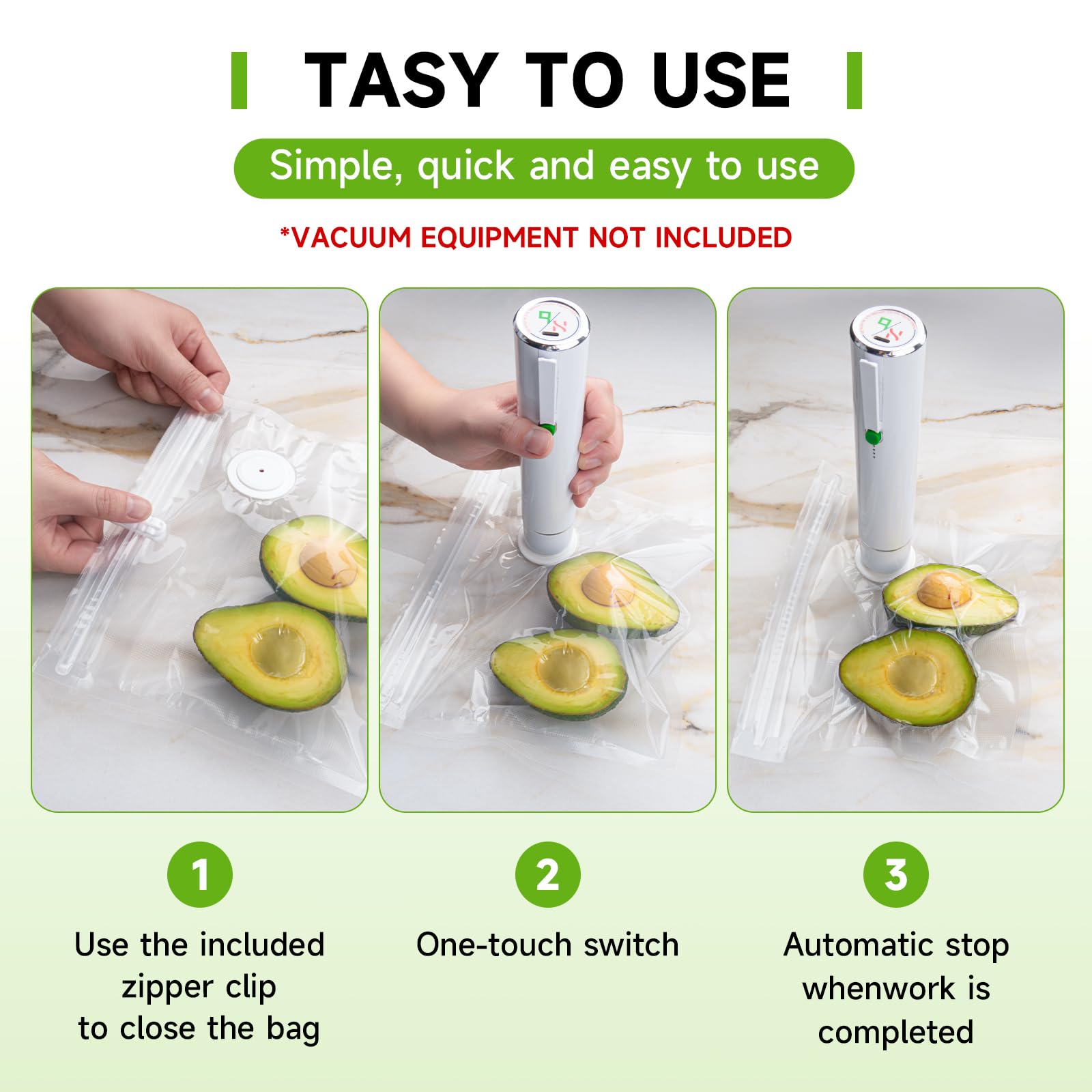 Vixino Vacuum Sealer Bags, 30 Reusable Vacuum Sealer Bags for Food, BPA-Free, Meal Prep and Sous Vide Cooking,Works for Handheld Sealer and Vac Sealer Machine with External Vacuum Systems