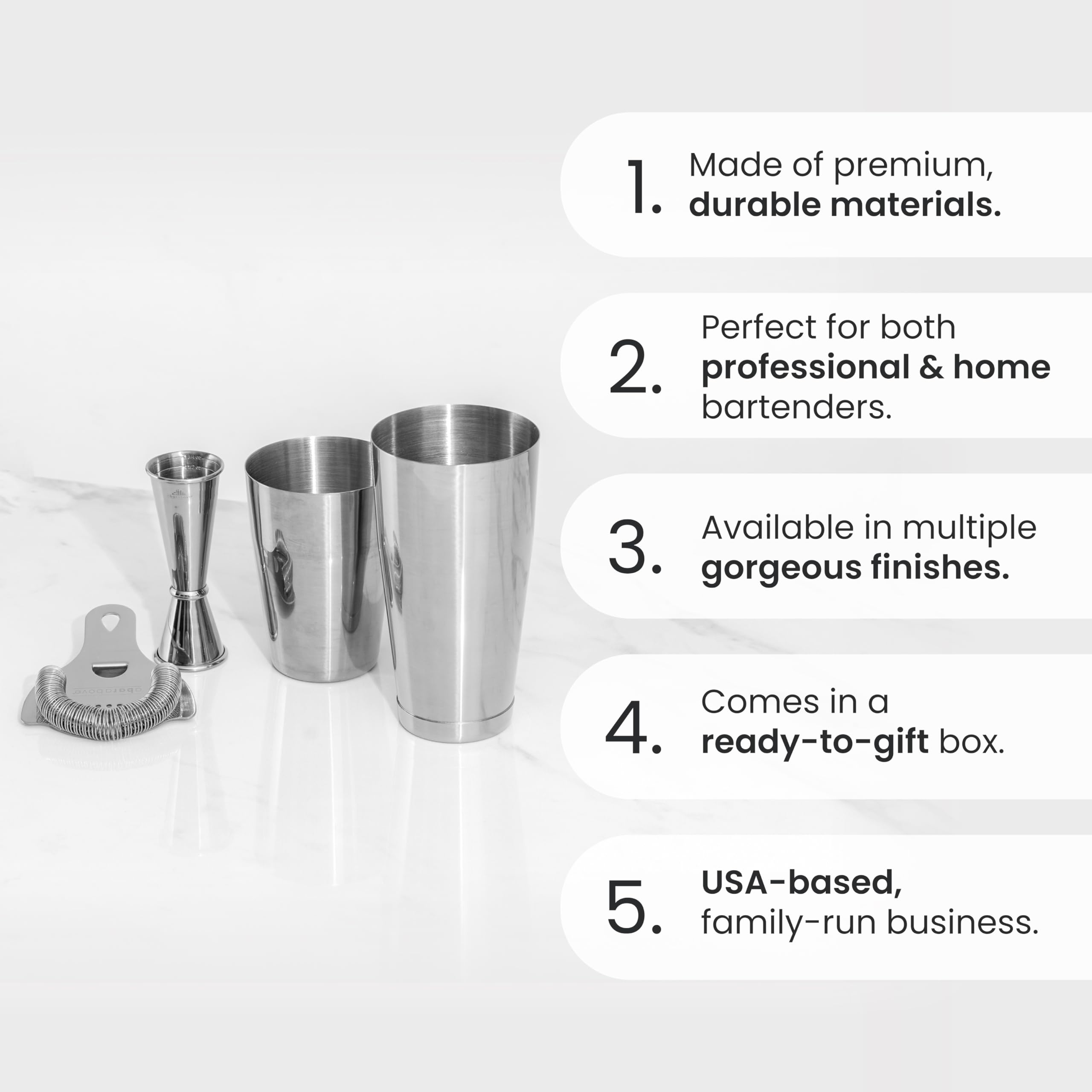 A Bar Above 4 Piece Cocktail Shaker Set, Bartender Kit, Antique Copper