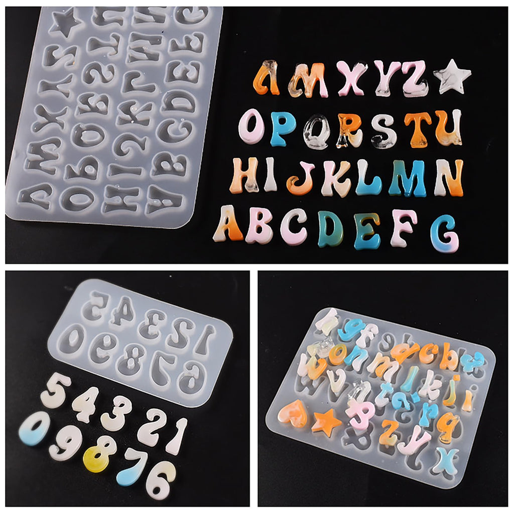 3 Pack Mini Letter Alphabet Resin Casting Soap Making Silicone Mold for Candle Home Decor 3D Animal Mold